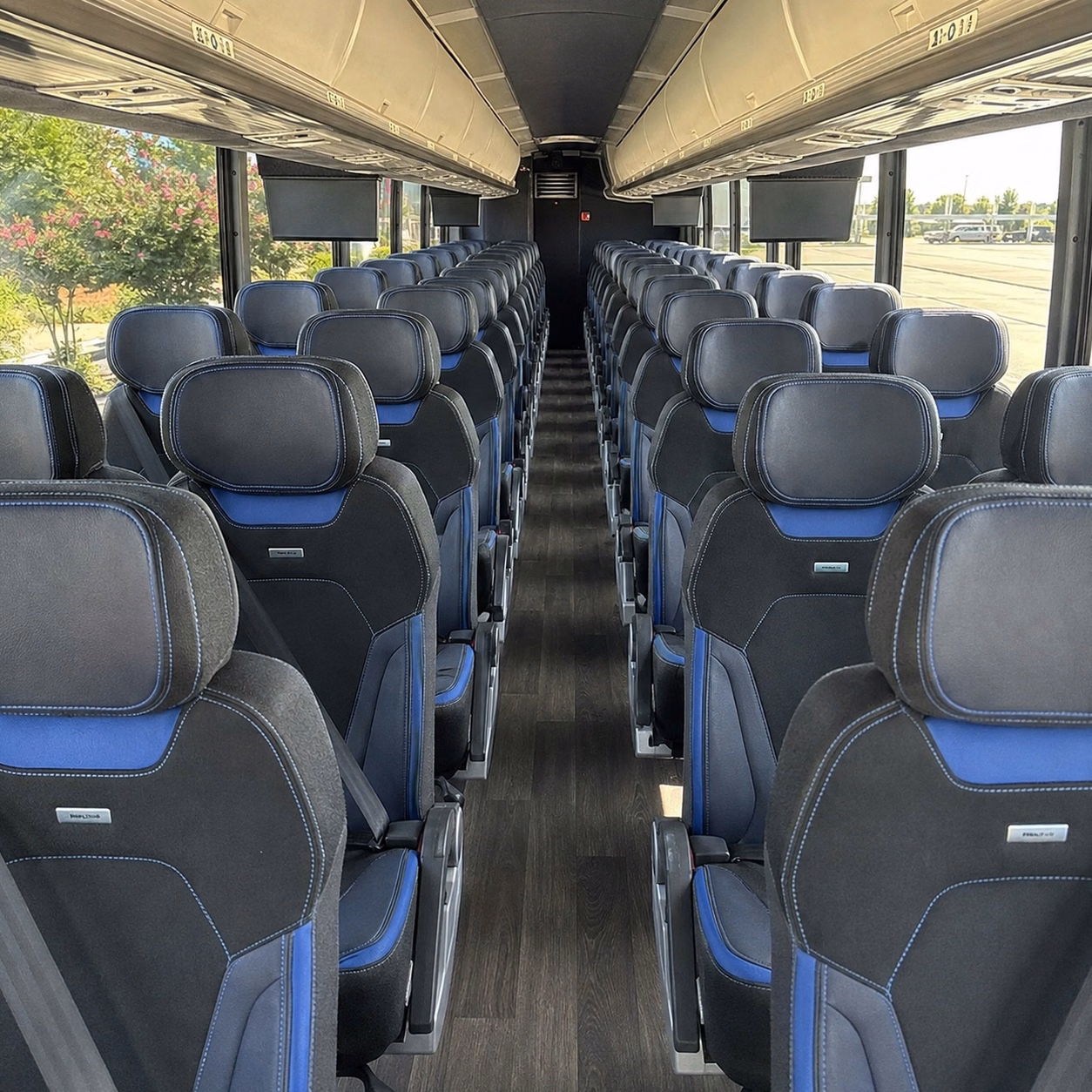 56 passenger charter bus inside